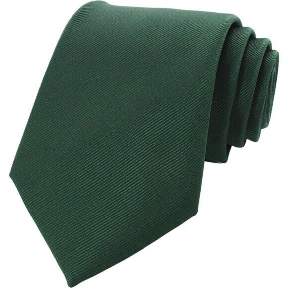 🆕Men Dark Green Imported Silk Blend Solid Formal Stylish Affordable Neck Tie - Picture 3 of 6